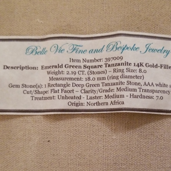 Belle Vie Green Tanzanite 14K Gold Filled Ring 8 - Picture 7 of 7